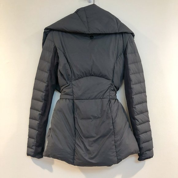 Lululemon Down To The Studio Grey Wrap Puffer Coat Women's Small - Picture 6 of 9
